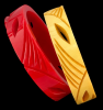 BB51 matching red & corn pierced bakelite bangles
